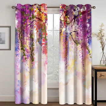 

Art Ink Style Painting Printing Pattern Curtain Living Room Bedroom Curtain Home Decoration Curtain Adult Essential Curtain
