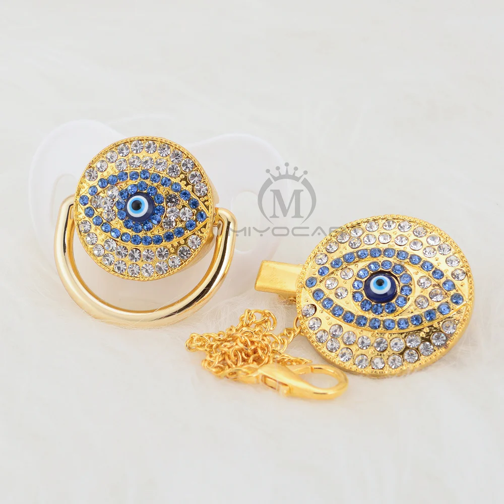 BLING Bling сглаза соска и зажим набор сосок цепь держатель bling синий прекрасный глаз соска уникальный дизайн AEYE-1