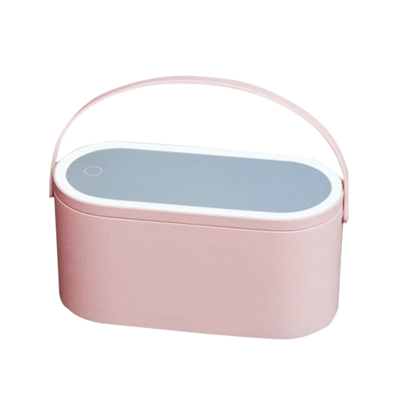 

1PC Portable Storage Cosmetic Case LED Lamp Makeup Mirror Cosmetic Travel Desktop Storage Box Adjustable LED Mirrors Beauty Tool