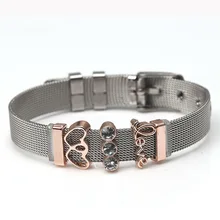 Стальной сетчатый Браслет в европейском и американском стиле, модный Подарочный браслет для влюбленных, прямая индивидуальность