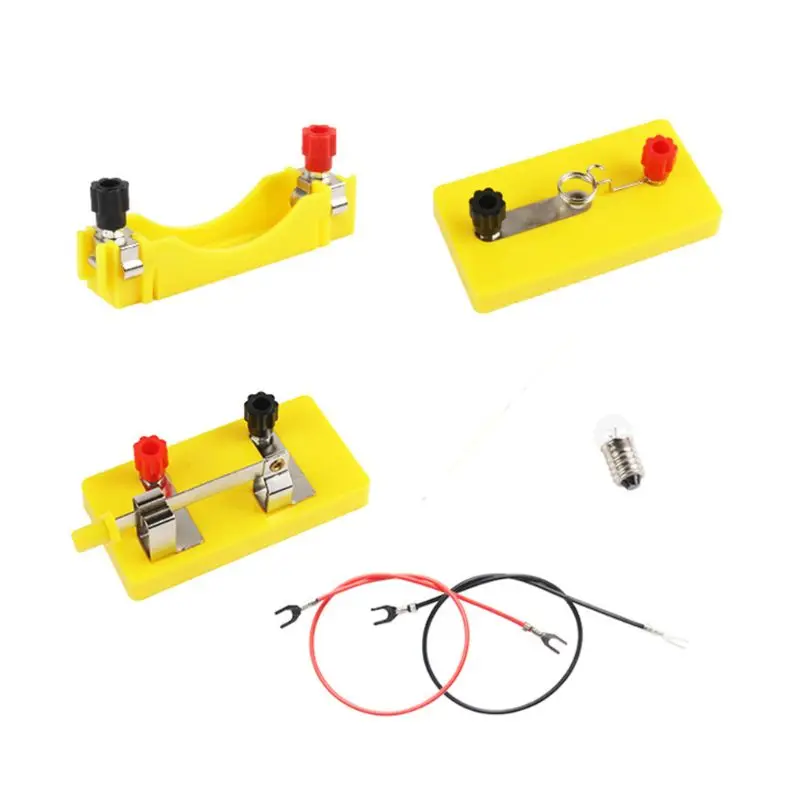 

Children DIY Simple Electric Circuit Kit Bulb Switch Conductive Line Set