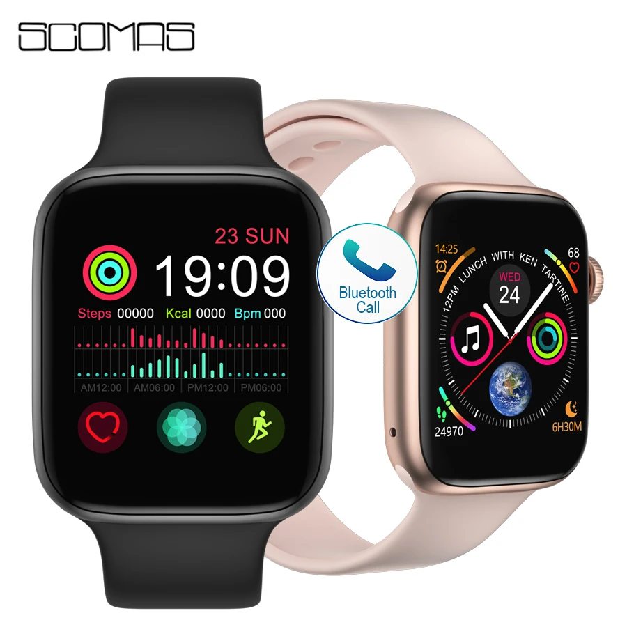 SCOMAS Смарт-часы IWO 8 Pro 1,54 "ips Bluetooth с функцией вызова, пульсометром и монитором артериального давления, водонепроницаемые Смарт-часы для iOS и