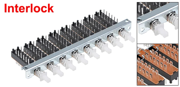 4PDT 8 Row Uxcell 1 шт. кирпечей из глины кнопочный переключатель фортепиано Тип 6/12/18/24 Pin, на возраст от 1 года до 8 лет рядами прямо со сквозным отверстием длинные Услуги жизни - Цвет: 4PDT 8 Row