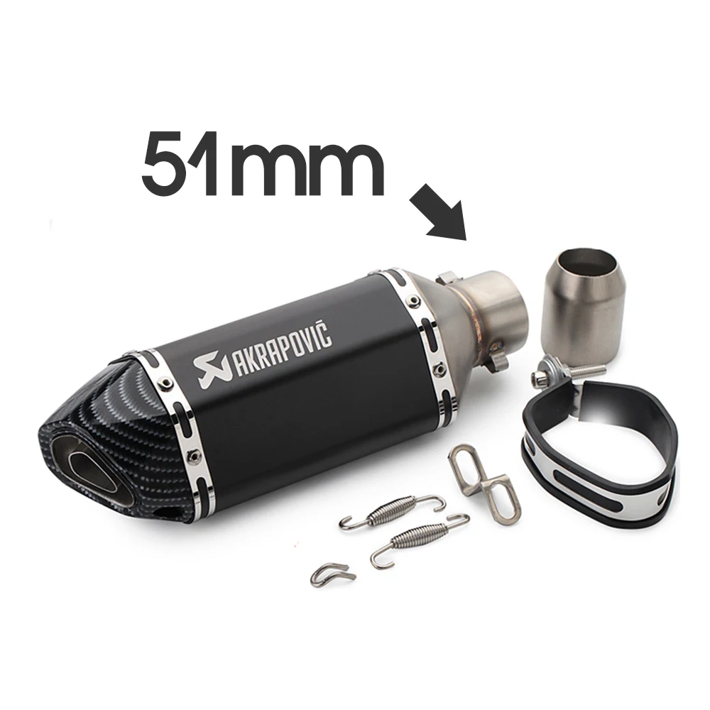 51 мм/60 мм Akrapovic выхлопная труба мотоцикла с DB killer выхлопная труба из углеродного волокна для KAWASAKI Z400 Z650 Z750 Z800 Z900 Z1000 - Цвет: PQG-007-HEI