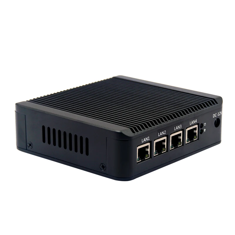 X86 Linux Fanless Mini PC 4 Intel LAN Celeron J3160 Quad Core Firewall Router pfSense OPNsense  4 Nic Network Server AES-NI