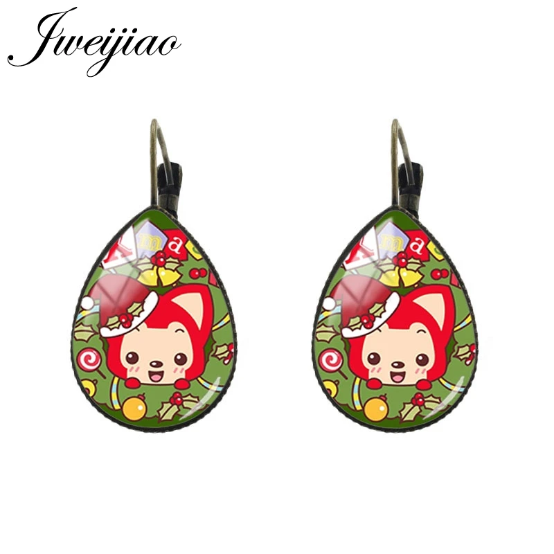 AL47 JWEIJIAO милые девушки серьги слеза капли воды, клипсы для ушей в форме античный бронзовый очаровательный Стекло мультфильм ювелирные изделия для вечерние подарок AL50 - Окраска металла: AL47