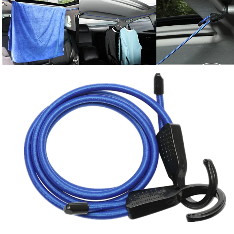 1.5M Strong Elastic Strap Adjustable Tension Belt Car Clothesline Hook Cargo Luggage Lashing Buckle Rope For Motorcycle Travel