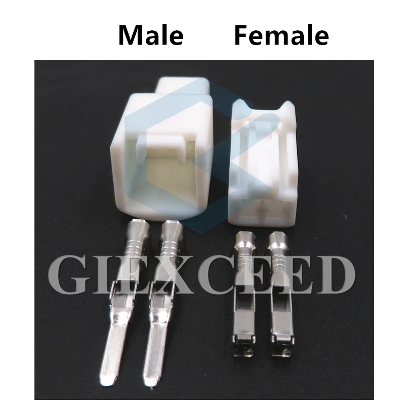 Car Wiring Connector 2 Sets 2 Pin AC Assembly Car Wiring Connector Auto 90980-12498 1300-9342 Cigarette Lighter Wire Socket For Toyota Vios Levin