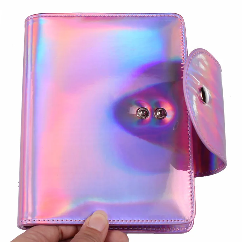 Big 20 Slots Holographic Pink Stamping Plate Case Laser 9.5x14.5cm Nail Art Plate Organizer Holder Bag JT291