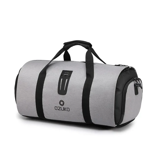 Gray 20-35L Большая вместительная Мужская Спортивная Сумка Многофункциональная Водонепроницаемая спортивная сумка для путешествий сумка для хранения ручной клади с мешочком для обуви - Цвет: Gray
