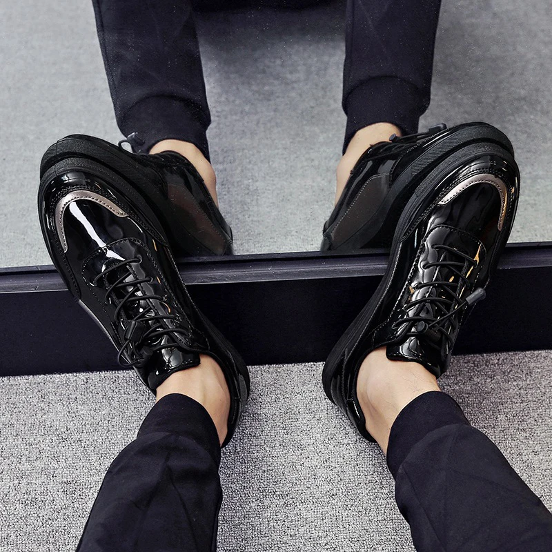 Мужская кожаная обувь; Роскошные брендовые кожаные модные туфли для мужчин;# B33