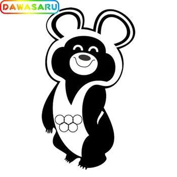 

Smile Olympic Bear Car Sticker Car Decoration Cover Scratch Personality PVC Waterproof Car Decal Black/White, 15cm*9cm