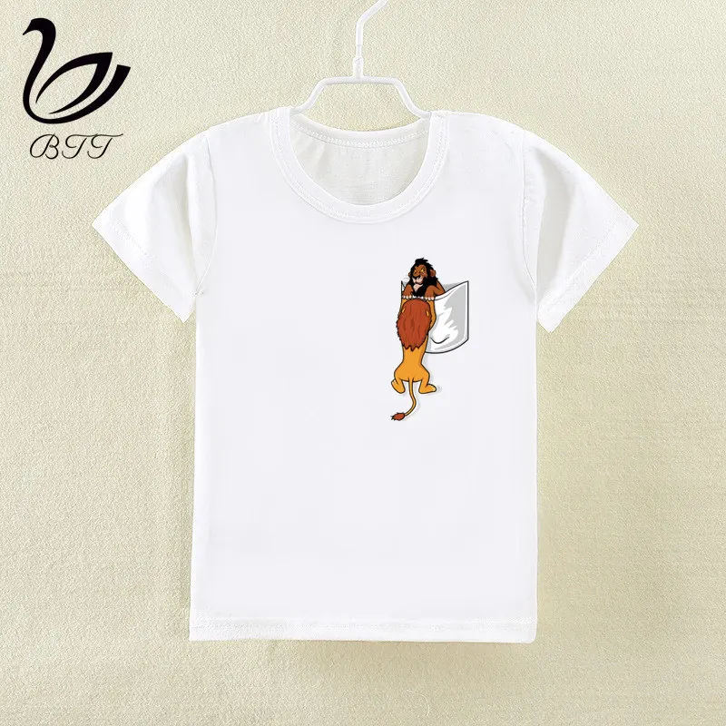 Летняя модная футболка для мальчиков и девочек детская футболка с принтом «Король Лев» и «Тимон и Пумба» милые детские топы с изображением Симбы, одежда для малышей