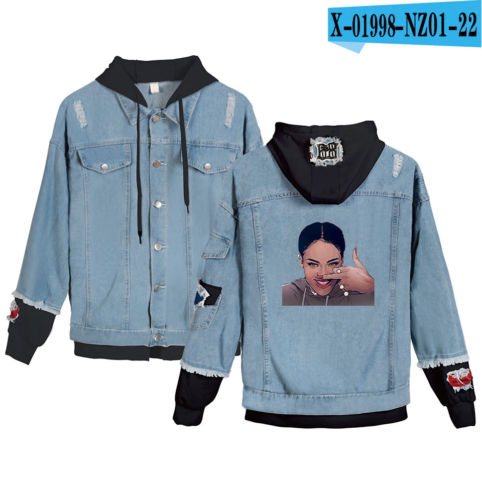 one Rihanna модные джинсовые куртки мужские/женские повседневные куртки-бомберы хип-хоп Chaqueta ретро-худи куртки Уличная Прямая поставка - Цвет: one
