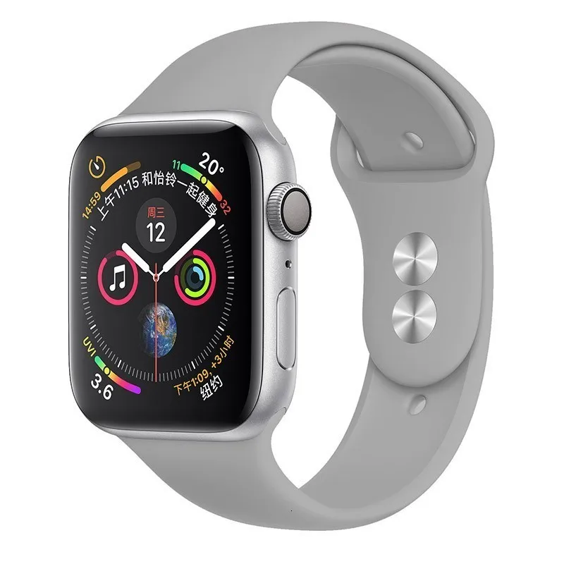 11 Fog Силиконовый ремешок для Apple Watch band 44 мм 42 мм iwatch series 5 4 3 2 1 браслет 40 мм 38 мм pulseira умные часы аксессуары петля - Цвет ремешка: 11 Fog