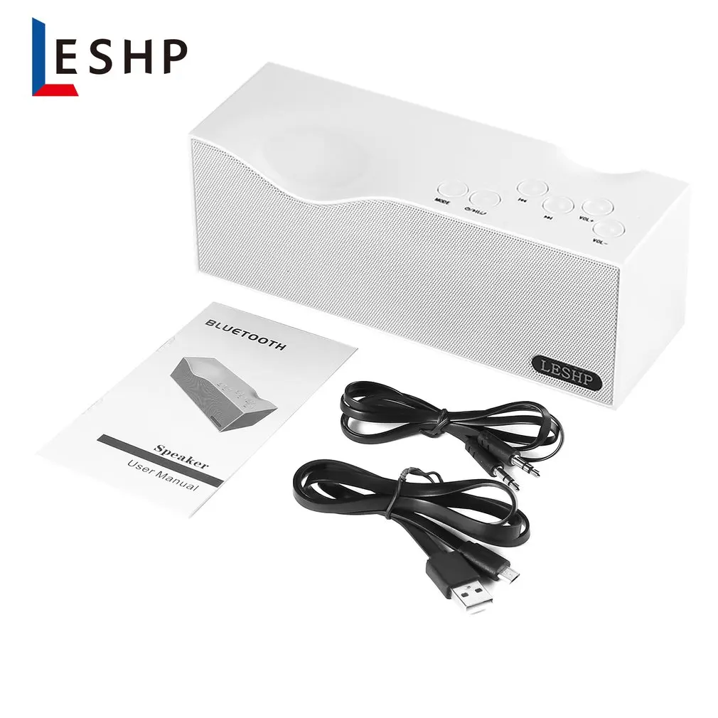 LESHP B1 Alarm Clock Speaker LED Display Removable Lithium Battery Cordless Portable Support Variety Music Format