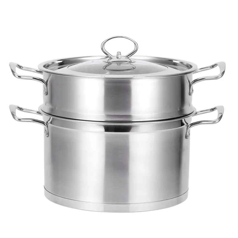 

Micro for jin bo le Stainless Steel Right Angle Steamer Double Bottom Non-Magnetic European Style Stew Pot Double Layer Soup Ste