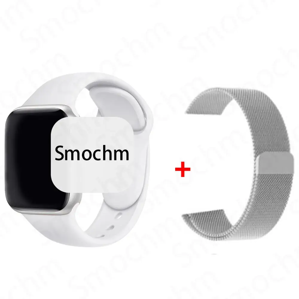 Silver SilverMilane Smochm Samba IWO 11 Pro Bluetooth Смарт gps часы телефон серии 5 44 мм 1:1 VS IWO 10 9 MTK2503 умные часы для iOS iPhone Android - Цвет: Silver SilverMilane