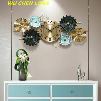 

WU CHEN LONG New Chinese Luxury Wall Clock Living Room Home Bedroom Mute Clock Creative Art Wall Clock Decorative Clock R5581