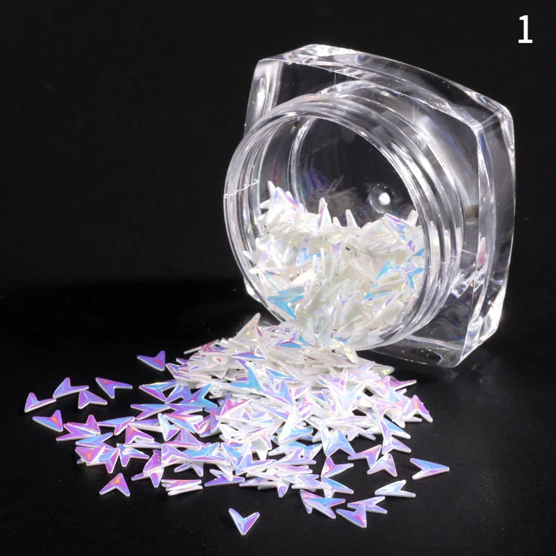 1 PC Nail pointing to embossed sequins triangular arrow stereo sequins nail ornaments sticking mobile phone accessories CC156