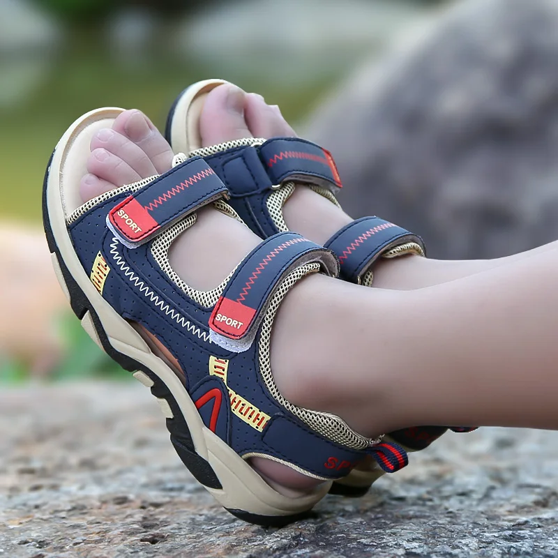 2019 Sommer Kinderschuhe Marke geschlossen Zehen Kleinkind Jungen Sandalen ortho pä dische Sport Pu Leder Baby Jungen Sandalen Schuhe