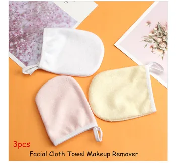 

3pcs Facial Cloth Towel Clear Makeup Remover Gloves Beauty Reusable Face Towels Cleaning Glove Face Washing Clean Make Up Tools
