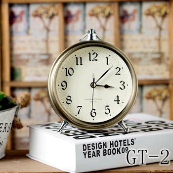 

European Retro Alarm Clock Metal Snooze Luxury Creative Bedroom Vintage Home Table Digital Clock Reveil Matin Alarm Clock DA60NZ