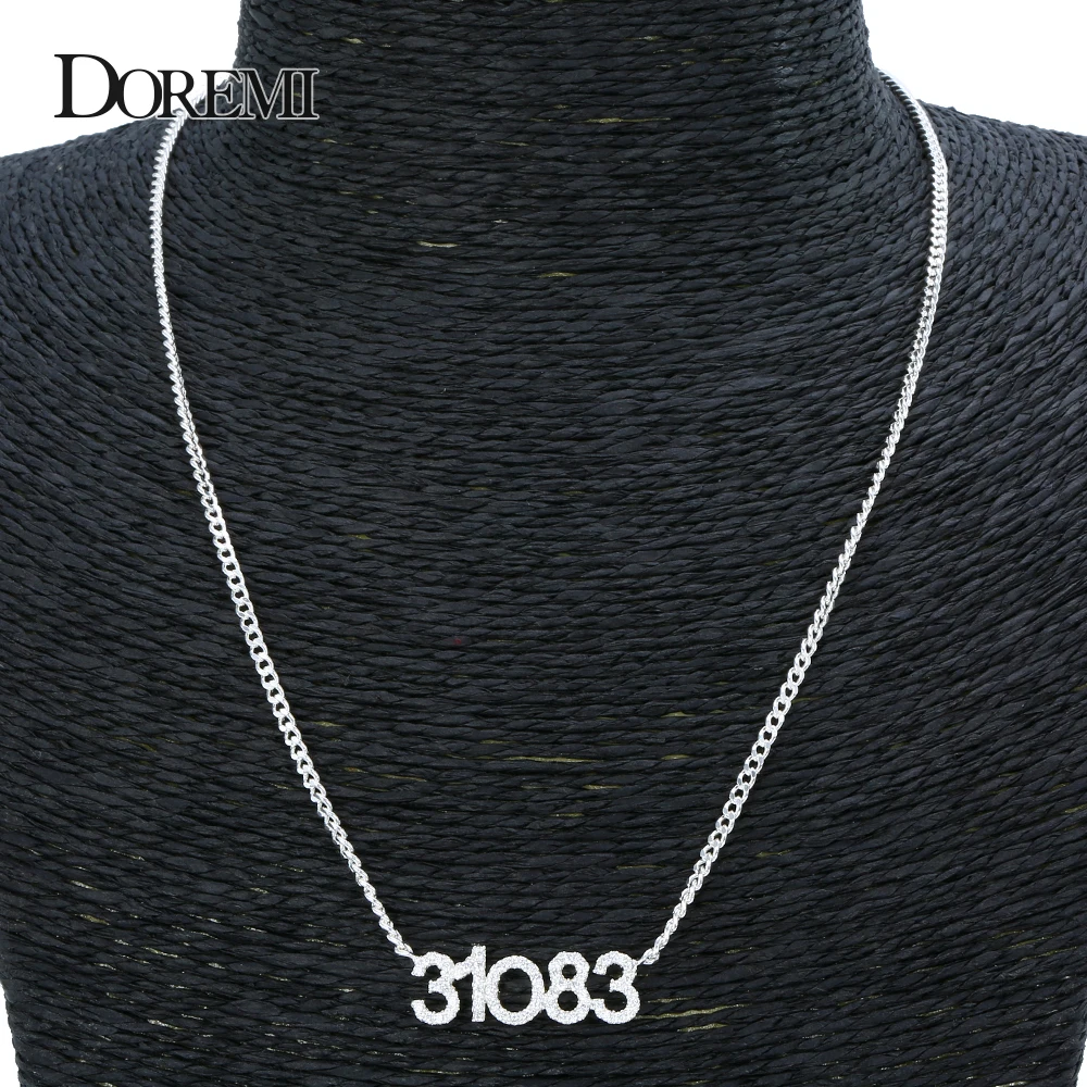 DOREMI кристалл кулон ожерелье с буквами для женщин пользовательские ювелирные изделия пользовательское имя ожерелье s персонализированные циркония iced out кулон