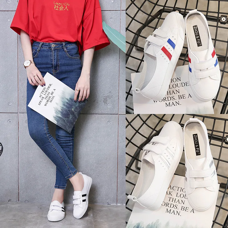 

2019 Magic Breathable Low-Cut Versatile Loafers Women's Parallel Bars Summer Stickers MacBook a Mixed Colors round-Toe Shoes Sho