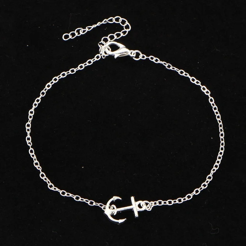 5 Pieces Luxury Peach Heart Anchor Head Pearl Alloy Anklet Female Fashion Anklet Bracelets Multi-Set Decorations