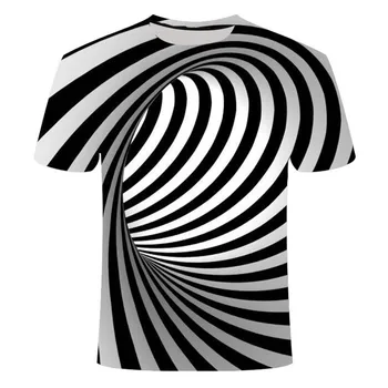 

Three-dimensional Vortex T-shirt Men's Summer 3D Printing O-Neck T-shirt Funny Daily Wear Casual T-shirt Top funny t shirts New