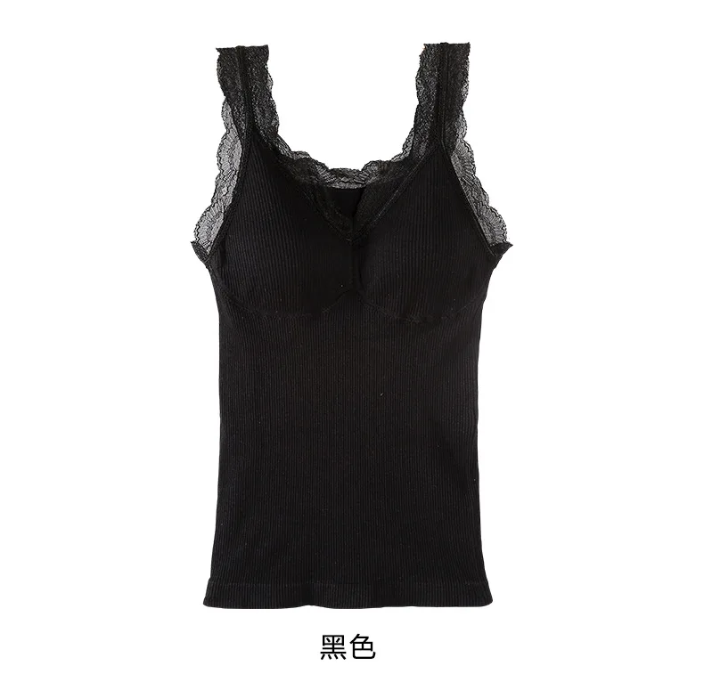 Goddess Camisole женский плюс бархатный теплый жилет Фитнес Сексуальная кружевная основа Одежда Нижнее облегающее белье большой размер Базовая рубашка