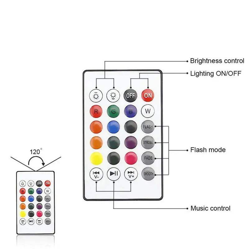 BRELONG светодиодный лампы Bluetooth Динамик, 6 Вт E27 RGB сменный светильник Беспроводной стерео аудио с 24-кнопочным пультом дистанционного Управление