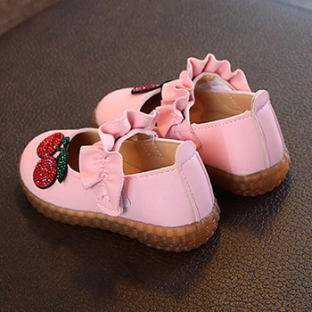 

Baby Girl Shoes Breathable Rhinestone Cherry Design Anti-Slip Shoes Casual Sneakers Toddler Soft Soled First Walkers #420