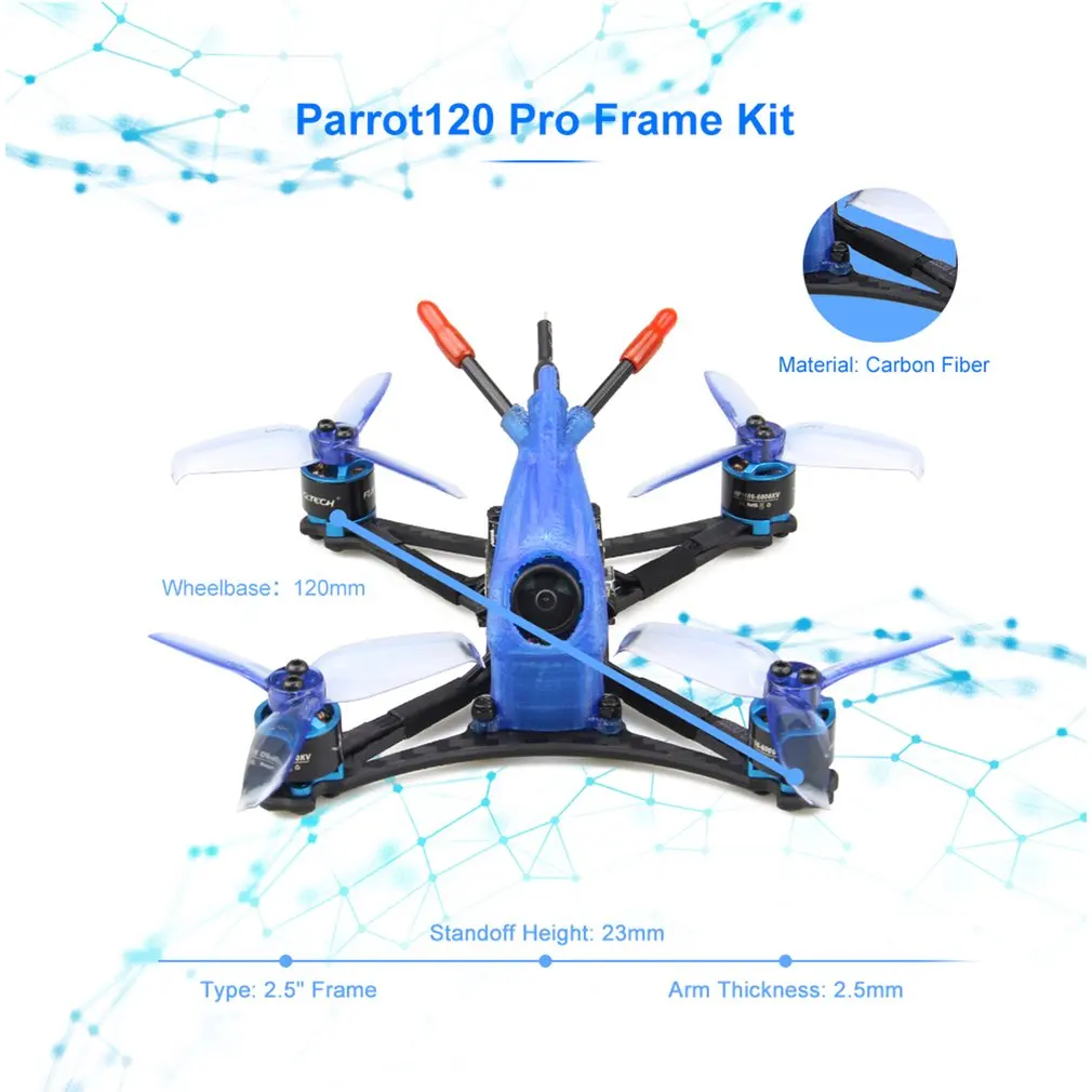 HGLRC Parrot120 Pro PNP 2,5 дюймов зубочистка FPV гоночный Дрон с 6000KV бесщеточный двигатель FD13A 4 в 1 ESC микро VTX стек