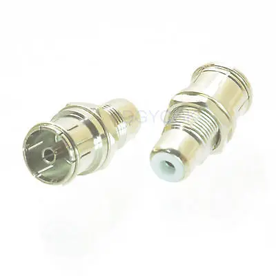 

DHL/EMS 100 pcs Conversion Adapter RCA female F to IEC TV jack bulkhead connector for radio -h2