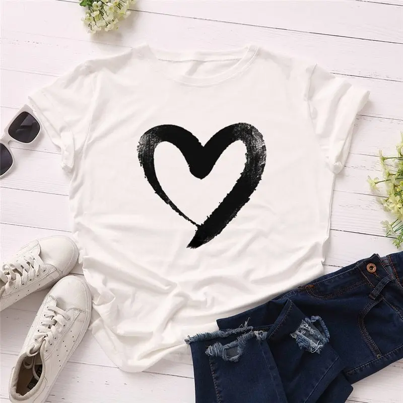 Хлопковая футболка Here is My Heart