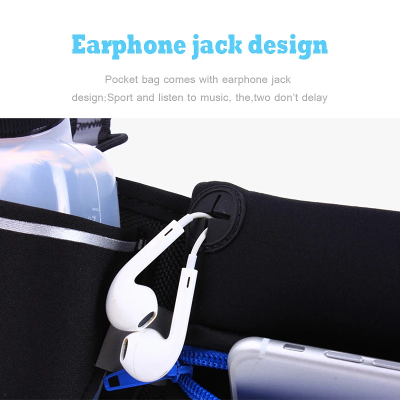 Пояс для бега карманы на молнии водонепроницаемая поясная сумка с бутылкой воды