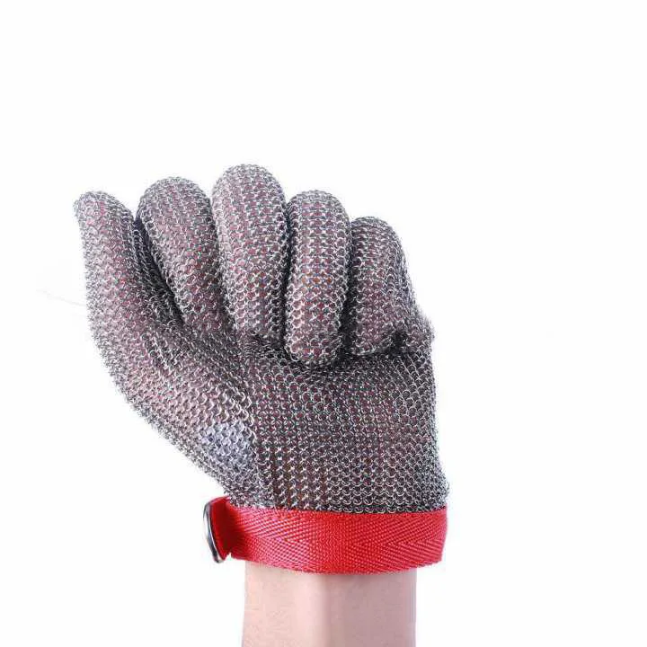 Single glove Бензопила стальной провод уровень защиты труда 5 режущие перчатки нержавеющая сталь кольцо вырезанное - Цвет: Single glove