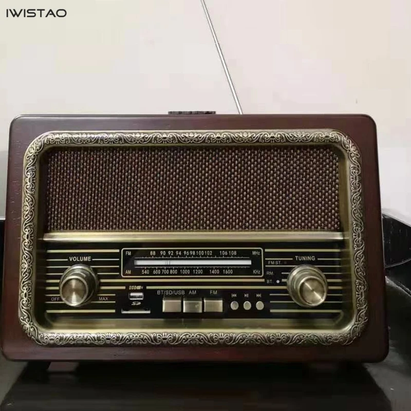Ретро деревянный HIFI радио AM/FM 2x5 Вт настольные колонки Поддержка Bluetooth U диск SD карта воспроизведения высокая чувствительность