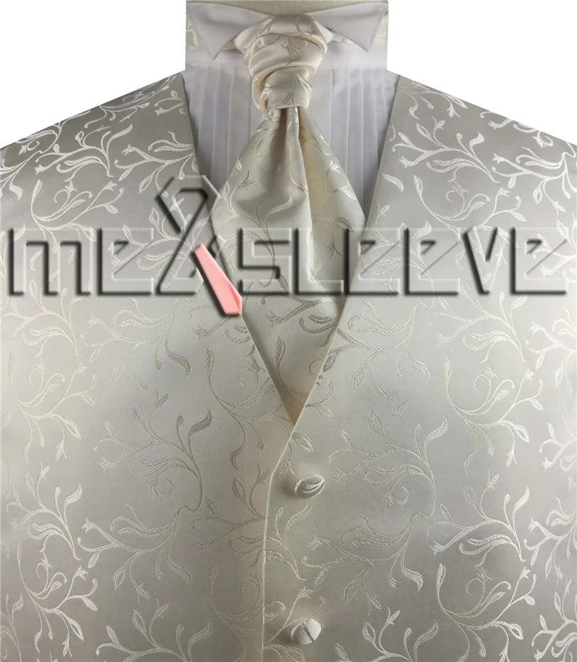 Микрофибра ткань swirl на заказ смокинг жилет набор - Цвет: ivory