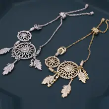 Индивидуальный браслет из Ловца снов преувеличенный ручной работы лист перо мода регулируемые аксессуары для рук