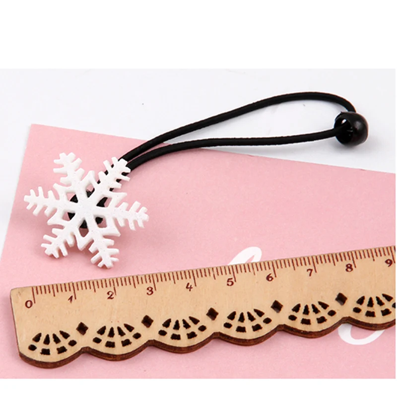 5 шт./лот рождественские резинки для волос детские заколки со снежинками зимняя