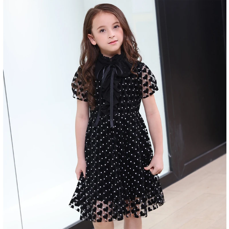 Vestidos infantiles para niñas, disfraces de para adolescentes, vestido negro de manga corta 7 8 9 10 11 12 13 14 años _ - AliExpress Mobile
