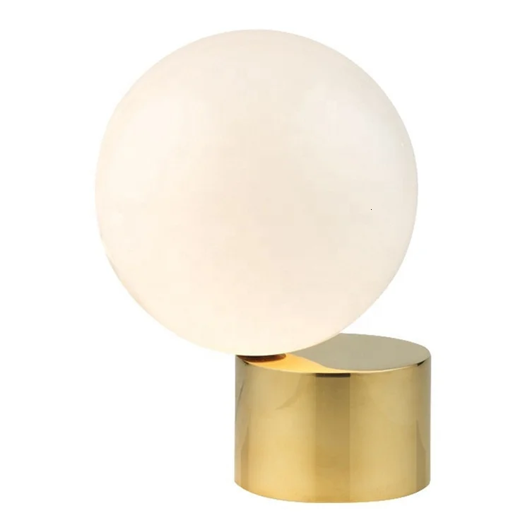 

Nordic Style Gold Color Metallic Round Glass Fancy Decorate Luxury Table Lamp For Living Room Scandinavian