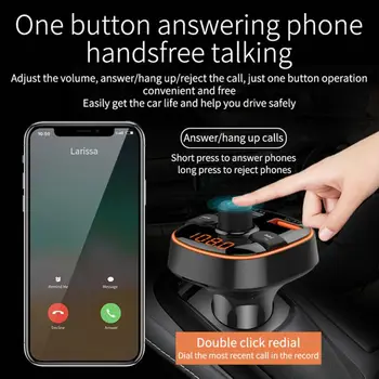 

FM Transmitter Wireless Bluetooth 5.0 Handsfree Car MP3 Player Dual USB Charger E7CA