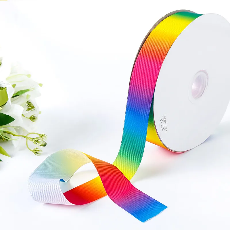Новинка DIY Горячая 5 ярдов 25 мм 38 градиентная Цветовая печатная корсажная лента