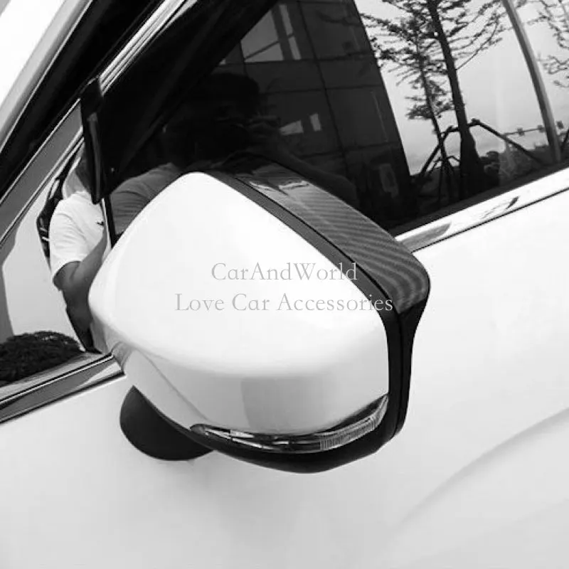 Углеродное волокно для Mitsubishi Eclipse Cross заднего вида козырек против дождя на зеркало заднего вида крышка зеркала заднего вида отделка автомобильный стиль аксессуары