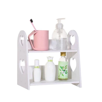 

Wood Storage Rack Cosmetic Storage Shelf Heart-Shaped Corner Racks Holder Kitchen Bathroom Organizer Tabletop Decor