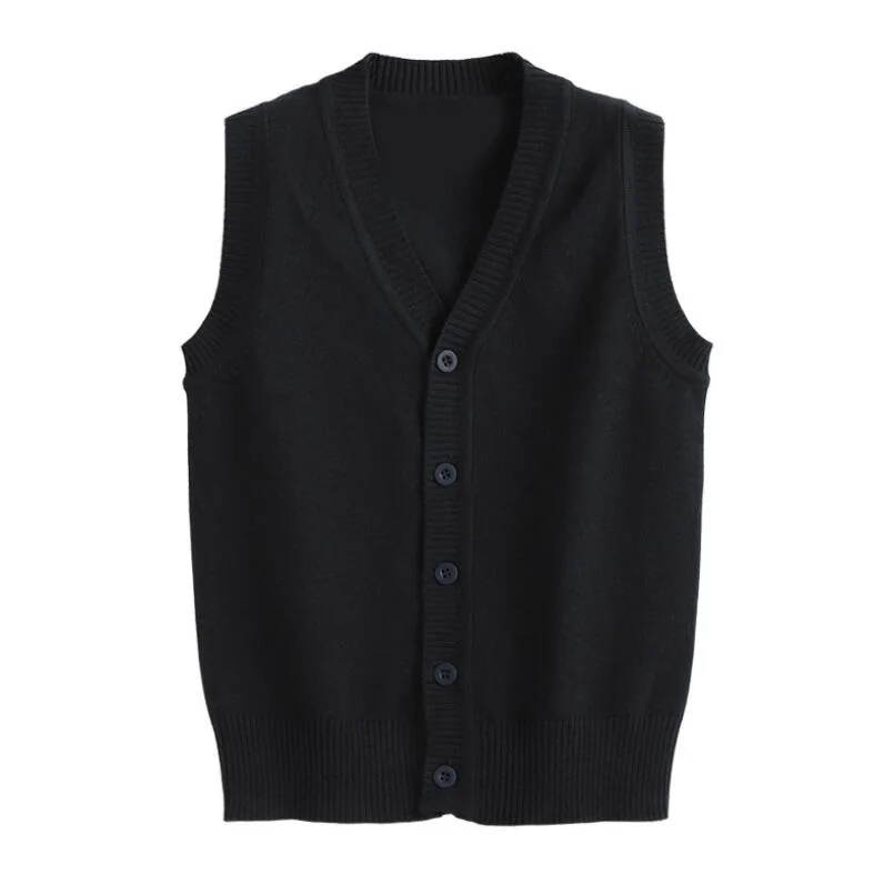 3-16 Years School Teenager Boys Girls Sweater Vest Children Waistcoats Baby Toddler Solid Sweater Cardigan Kids Knitted